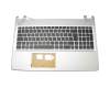 Keyboard incl. topcase DE (german) black/silver original suitable for Pegatron D15BUN