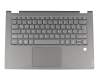 Keyboard incl. topcase DE (german) grey/grey with backlight for Fingerprint original suitable for Lenovo IdeaPad C340-14API (81N6)