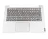 Keyboard incl. topcase DE (german) grey/silver with backlight original suitable for Lenovo IdeaPad S340-14IWL (81N7)