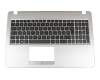 0KNB0-6706GE00 original Asus keyboard incl. topcase DE (german) black/silver