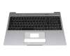 Keyboard incl. topcase DE (german) black/grey with backlight original suitable for Emdoor NS16TGR