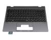 Keyboard incl. topcase DE (german) black/grey with backlight original suitable for Weibu W1140T