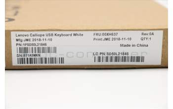 Lenovo 00XH637 DT_KYB USB,Calliope,KB,WH,ENG