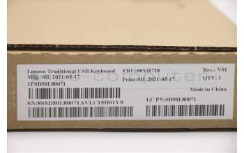 Lenovo 00XH728 DT_KYB USB TRDTNL KB BK SLV