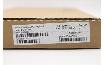 Lenovo 00XH920 Keyboard External,PS2,Spanish LA,Black