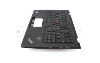 01AV202 original Lenovo keyboard incl. topcase DE (german) black/black with backlight and mouse-stick