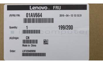 Lenovo 01AV664 Lenovo DISPLAY,13.3\",FHD,Touch,Anti-Glare,IPS,250nit