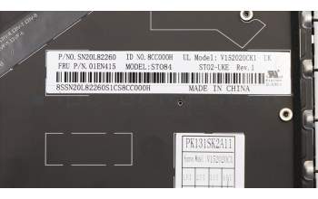 Lenovo 01EN415 Interne Tastatur, Englisch (GB), Schwarz, Hintergrundbeleuchtung