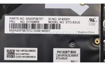 Lenovo 01HW655 NB_KYB Storm3,CHY,KB-BL,SV,US