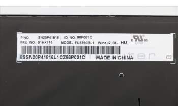 Lenovo 01HX474 NB_KYB Windu2 LTN BL-KB HU