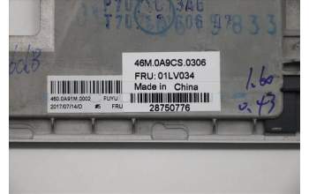 Lenovo 01LV034 MECH_ASM C-cover,KBD,DFN+FUYU,CH,SLV