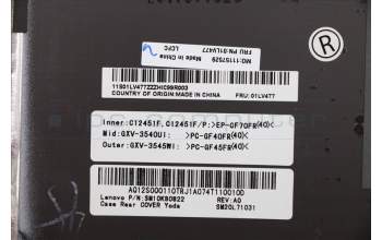 Lenovo MECH_ASM Case,Rear,Cover,Silver for Lenovo ThinkPad X1 Carbon 5th Gen (20HR/20HQ)