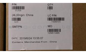Lenovo 01LX539 MECH_ASM KBD,Bezel,GB,FPR,BK,CHY