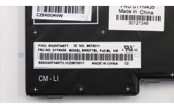 Lenovo 01YN435 FRU COMO FL, lateinischer Schriftsatz, Tastatur mit Hintergrundbeleuchtung, SV, HU