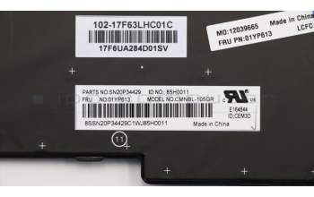 Lenovo 01YP613 NB_KYB FRU COMO NM,CHY,KB-BL,BK,GR