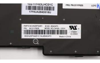 Lenovo 01YP635 NB_KYB FRU COMO NM,CHY,KB-BL,BK,IN
