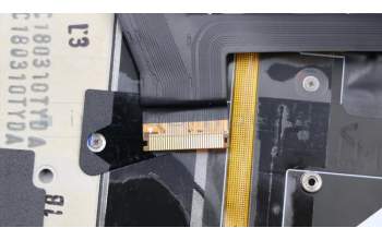 Lenovo 01YR643 C-Cover with keyboard, Czech Slovakian, Black, FingerPrint Reader, UK