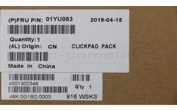 Lenovo 01YU083 MECH_ASM CS16_2BCP,MYLAR,BLACK,NFC,CHY