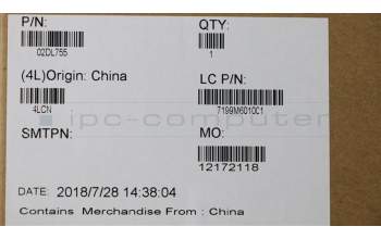 Lenovo 02DL755 COVER LOG UP SUB ASSY W/O FP