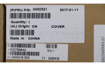 Lenovo 04X0521 Abdeckung, LCD, Baugruppe, schwarz, Kunststoff