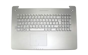 0KN0-N43SF13 original Protek keyboard incl. topcase SF (swiss-french) silver/silver with backlight