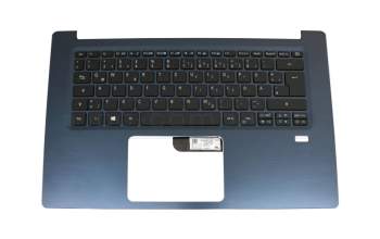 0KN1-202GE11 original Acer keyboard incl. topcase DE (german) black/blue with backlight