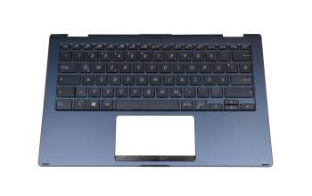 0KN1-682GE13 original Pegatron keyboard incl. topcase DE (german) black/blue with backlight
