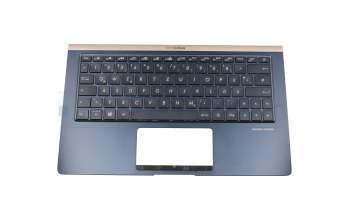 0KN1-6A1GE13 original Pegatron keyboard incl. topcase DE (german) black/blue with backlight