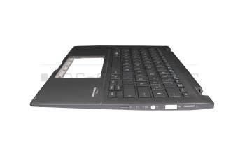 0KN1-A11GE13 R1.0 original Pegatron keyboard incl. topcase DE (german) grey/grey with backlight (Gun Metal Grey)