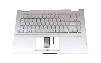 0KN1-BS1GE12 Rev.R1.0 original Pega keyboard incl. topcase DE (german) silver/silver with backlight