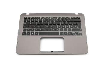0KNB0-2625GE0016 original Wistron keyboard incl. topcase DE (german) black/grey with backlight