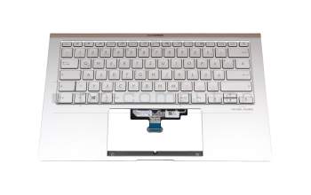 0KNB0-262WGE00 original Asus keyboard incl. topcase DE (german) white/silver with backlight