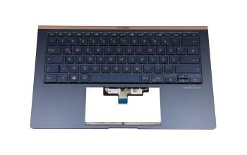 0KNB0-2829GE00 original Asus keyboard incl. topcase DE (german) blue/blue with backlight