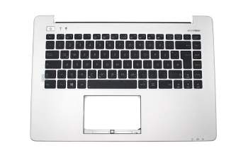 0KNB0-4108FE00 original Asus keyboard incl. topcase DE (german) black/silver