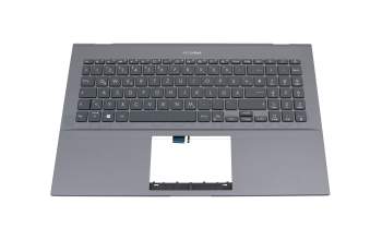 0KNB0-562CGE00 original Asus keyboard incl. topcase DE (german) grey/grey with backlight