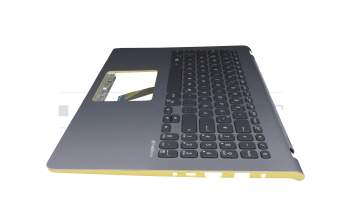 0KNB0-5634GE00 original Asus keyboard incl. topcase DE (german) black/silver/yellow with backlight silver/yellow