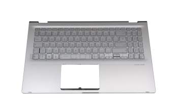 0KNB0-563HGE00 original Pegatron keyboard incl. topcase DE (german) silver/silver with backlight