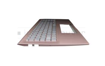 0KNB0-563KGE00 original Asus keyboard incl. topcase DE (german) silver/pink with backlight