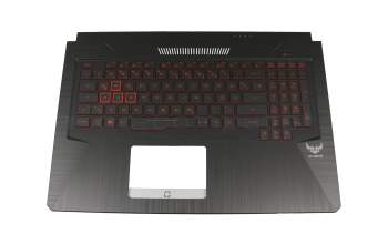0KNR0-661CGE00 original Asus keyboard incl. topcase DE (german) black/red/black with backlight