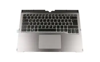 FUJ:CP713687-XX original Fujitsu keyboard incl. topcase DE (german) black/silver with backlight