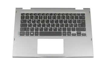 YK5M5 original Dell keyboard incl. topcase DE (german) black/silver with backlight