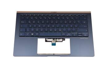 90NB0MP1-R31GE0 original Asus keyboard incl. topcase DE (german) blue/blue with backlight