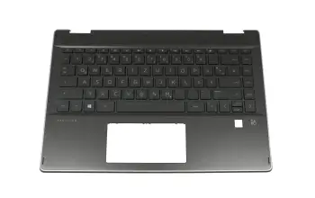 L53797-041 original HP keyboard incl. topcase DE (german) black/black with backlight