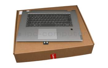 Keyboard incl. topcase DE (german) grey/silver with backlight original suitable for Lenovo IdeaPad C340-15IML (81TL)