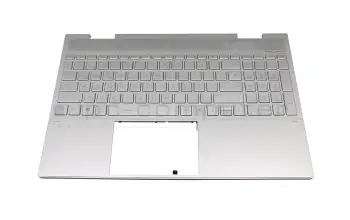 L93227-041 original HP keyboard incl. topcase DE (german) silver/silver with backlight (DSC)
