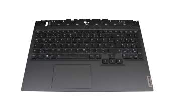 Keyboard incl. topcase DE (german) black/black with backlight original suitable for Lenovo Legion 5-15ACH6A (82NW)