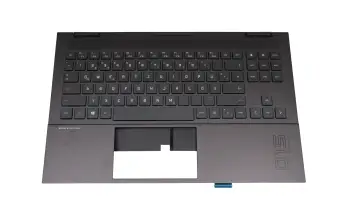 M00666-041 original HP keyboard incl. topcase DE (german) black/black with backlight