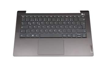 5CB1A14134 original Lenovo keyboard incl. topcase DE (german) grey/grey with fingerprint