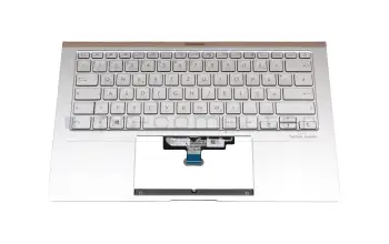 90NB0PD6-R31GE0 original Asus keyboard incl. topcase DE (german) white/silver with backlight