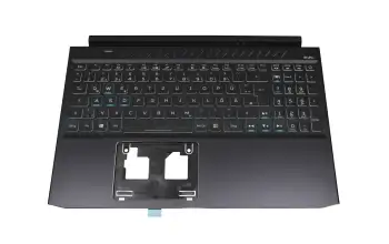 6B.QAUN2.014 original Acer keyboard incl. topcase DE (german) black/black with backlight (Connection cable 16mm)